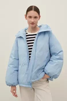 Пуховик свободного силуэта с капюшоном