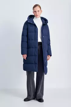 Пуховое пальто прямого кроя