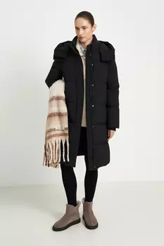 Пуховое пальто прямого силуэта