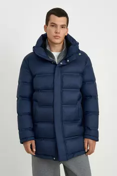 Пуховое пальто с капюшоном