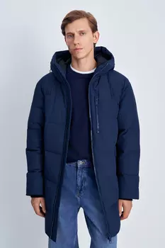Пуховое пальто с капюшоном