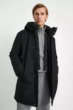 Пуховое пальто с отстегивающейся манишкой