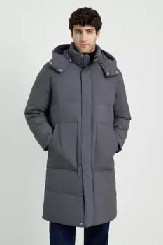 Пуховое пальто с воротником-стойкой