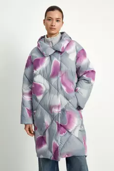 Пуховое пальто с воротником-стойкой