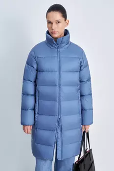 Пуховое пальто с воротником-стойкой