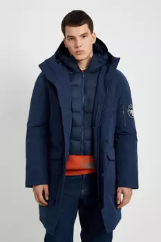 Пуховое пальто с воротником-стойкой