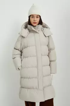 Пуховое пальто со съемным капюшоном