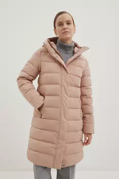 Пуховое пальто женское с капюшоном