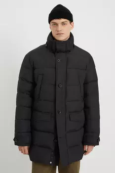 Пуховое полупальто из водонепроницаемой ткани