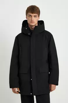 Пуховое полупальто прямого силуэта