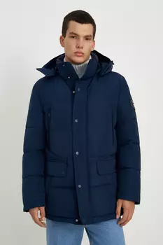 Пуховое полупальто со съемным капюшоном