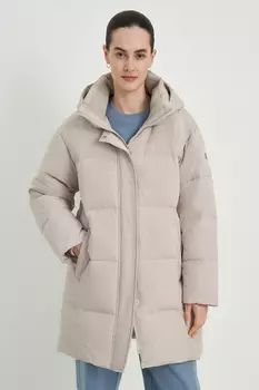 Пуховое полупальто со съемным капюшоном