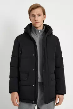 Пуховое полупальто со съемным капюшоном