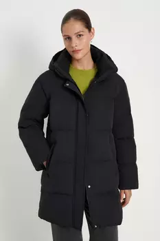 Пуховое полупальто со съемным капюшоном