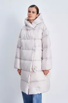 Пуховое стеганое пальто с капюшоном