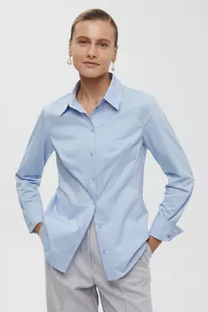 Рубашка из хлопка полуприлегающего силуэта