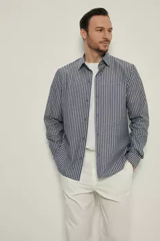 Рубашка из хлопка приталенного силуэта