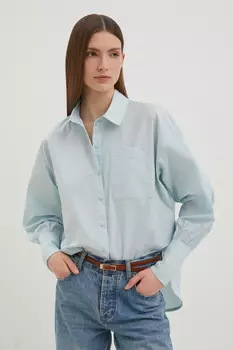 Рубашка из хлопка с акцентными рукавами