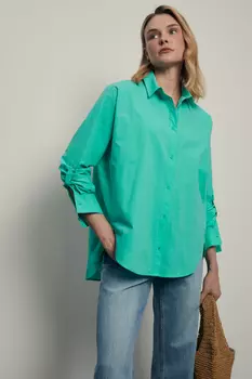 Рубашка из хлопка свободного силуэта