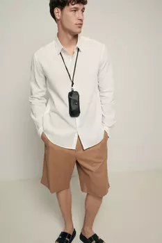 Рубашка из льна с длинным рукавом