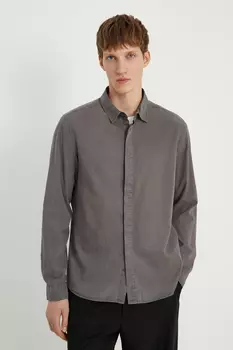 Рубашка из тенселя полуприлегающего силуэта