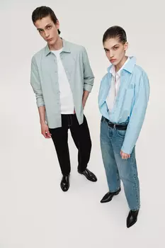 Рубашка прямого силуэта из хлопка