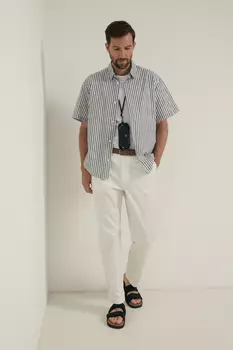 Рубашка с коротким рукавом в полоску
