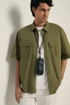 Рубашка с нагрудными карманами и принтом