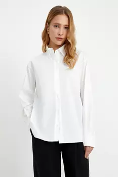Рубашка свободного силуэта из хлопка