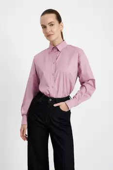 Рубашка свободного силуэта из хлопка