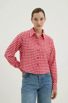 Рубашка свободного силуэта в клетку