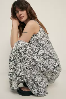 Сарафан силуэта трапеция с принтом