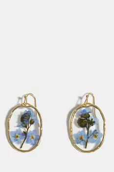 Серьги из эпоксидной смолы с цветком