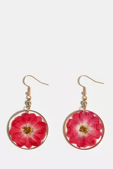 Серьги из эпоксидной смолы с цветком