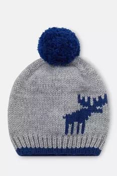 Шапка бини из шерсти с помпоном