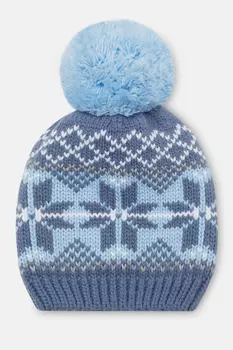 Шапка из шерсти с узором в скандинавском стиле