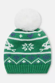 Шапка из шерсти с узором в скандинавском стиле