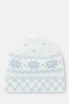 Шапка с жаккардовым узором и помпоном