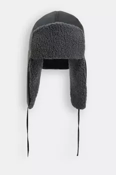 Шапка-ушанка из искусственной кожи