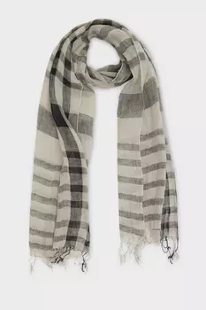 Шарф из льна в клетку