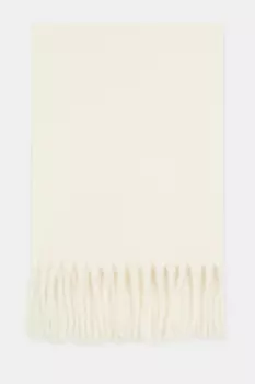 Шарф с добавлением шерсти и бахромой