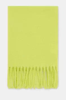 Шарф с добавлением шерсти и бахромой