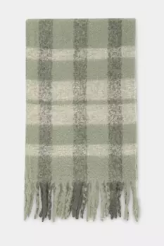 Шарф с добавлением шерсти в клетку