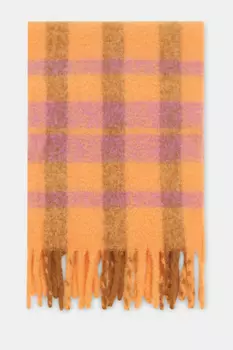 Шарф с добавлением шерсти в клетку