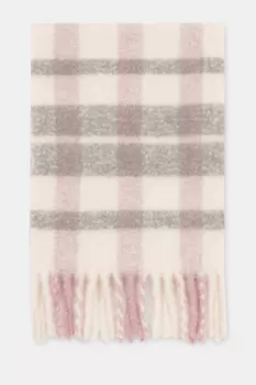 Шарф с добавлением шерсти в клетку