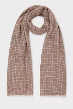 Шарф в клетку из смесового материала