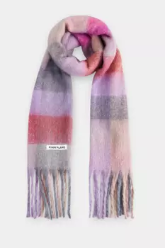 Шарф в клетку с бахромой