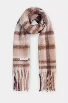 Шарф в клетку с бахромой