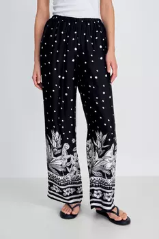 Широкие брюки с принтом