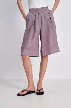 Шорты изо льна с эластичным поясом